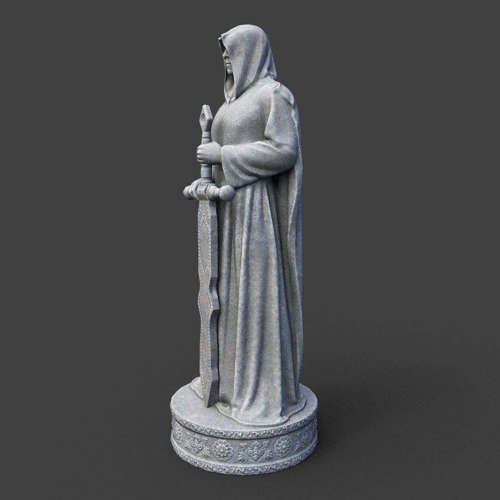 Warrior Statue 3D Model – Low Poly PBR Game Asset, FBX & OBJ - View 7