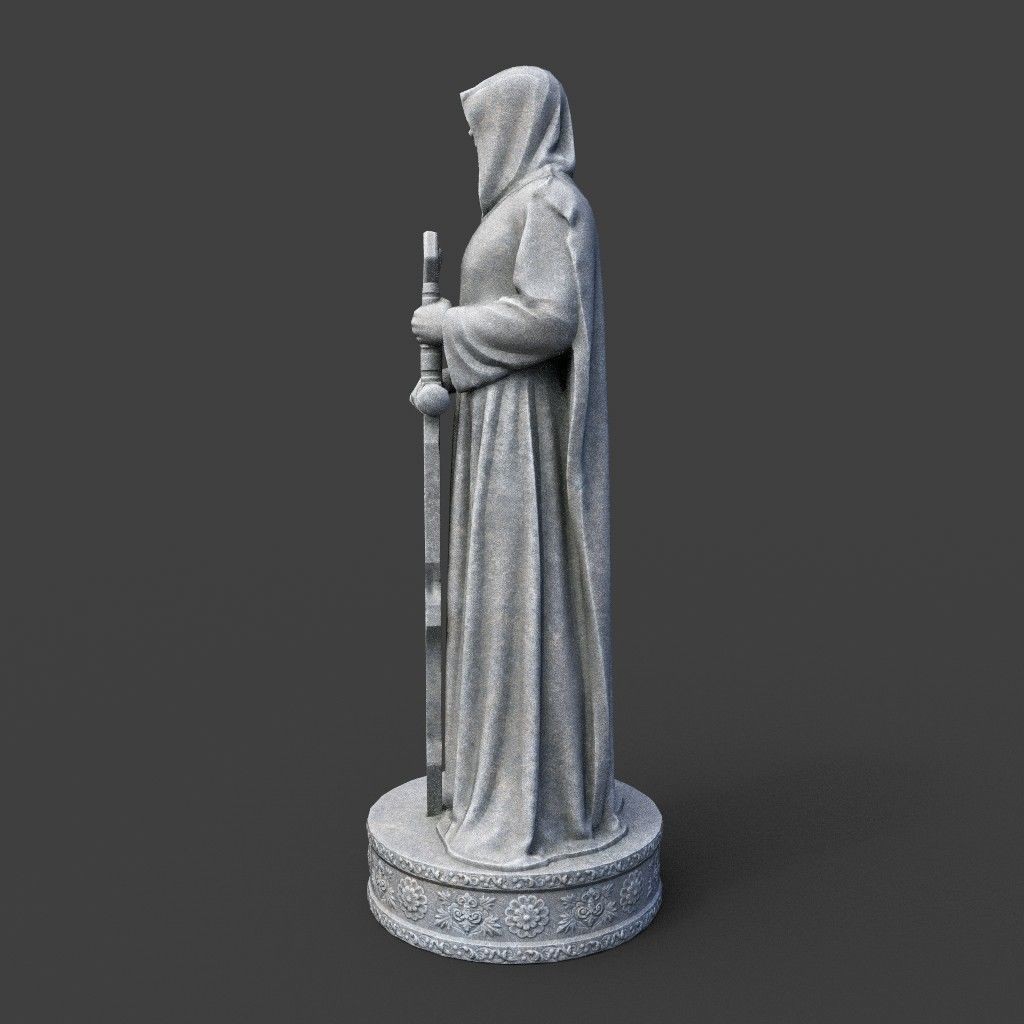 Warrior Statue 3D Model – Low Poly PBR Game Asset, FBX & OBJ - View 8