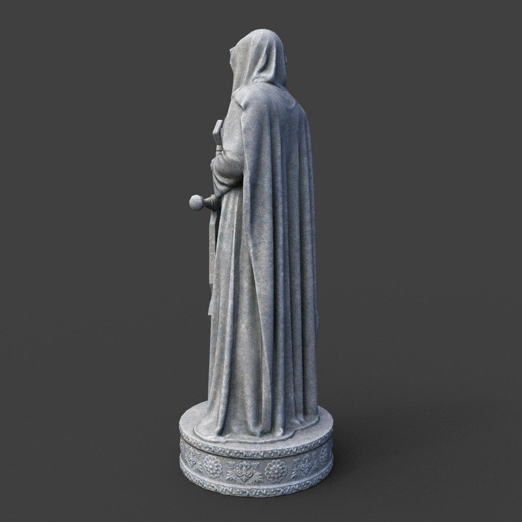 Warrior Statue 3D Model – Low Poly PBR Game Asset, FBX & OBJ - View 9