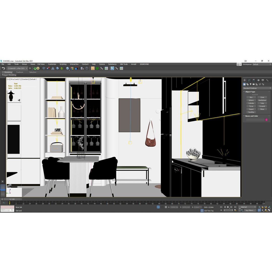 Living Kitchen 3D Model – Interior Design Collection, FBX - View 18