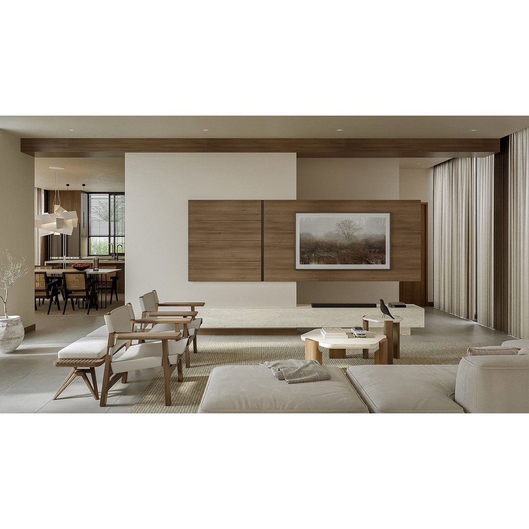 Living Kitchen 3D Model – Interior Design Collection, FBX - View 3