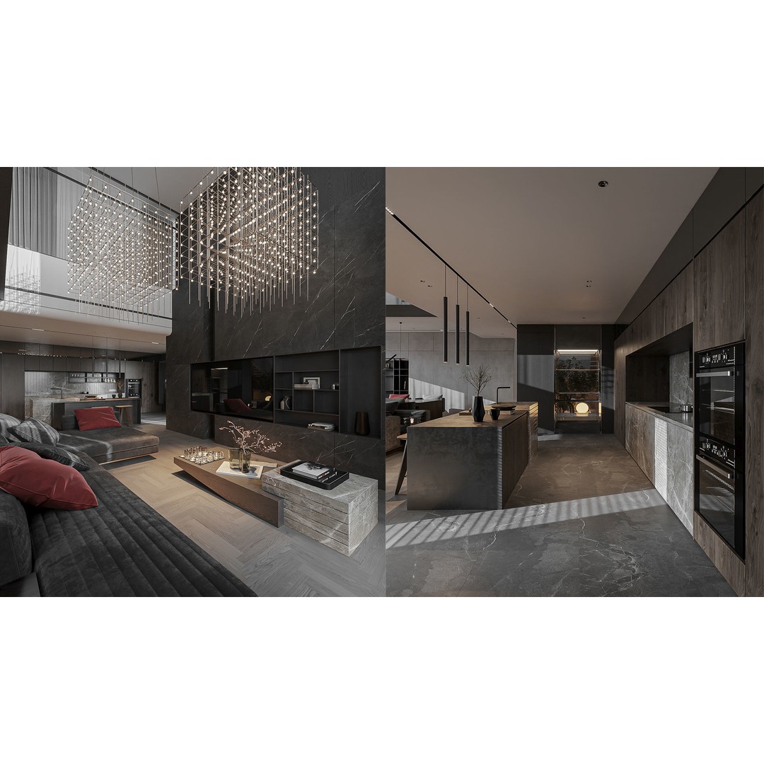 Living Kitchen 3D Model – Interior Design Collection, FBX - View 7