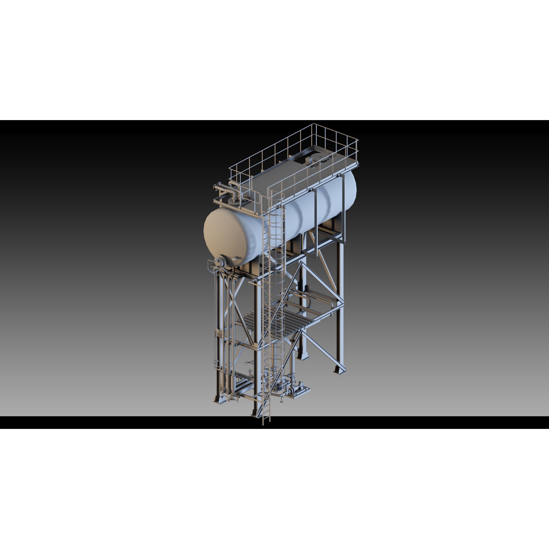 Factory Units and Industrial Shed - High Detail 3D Model - View 13