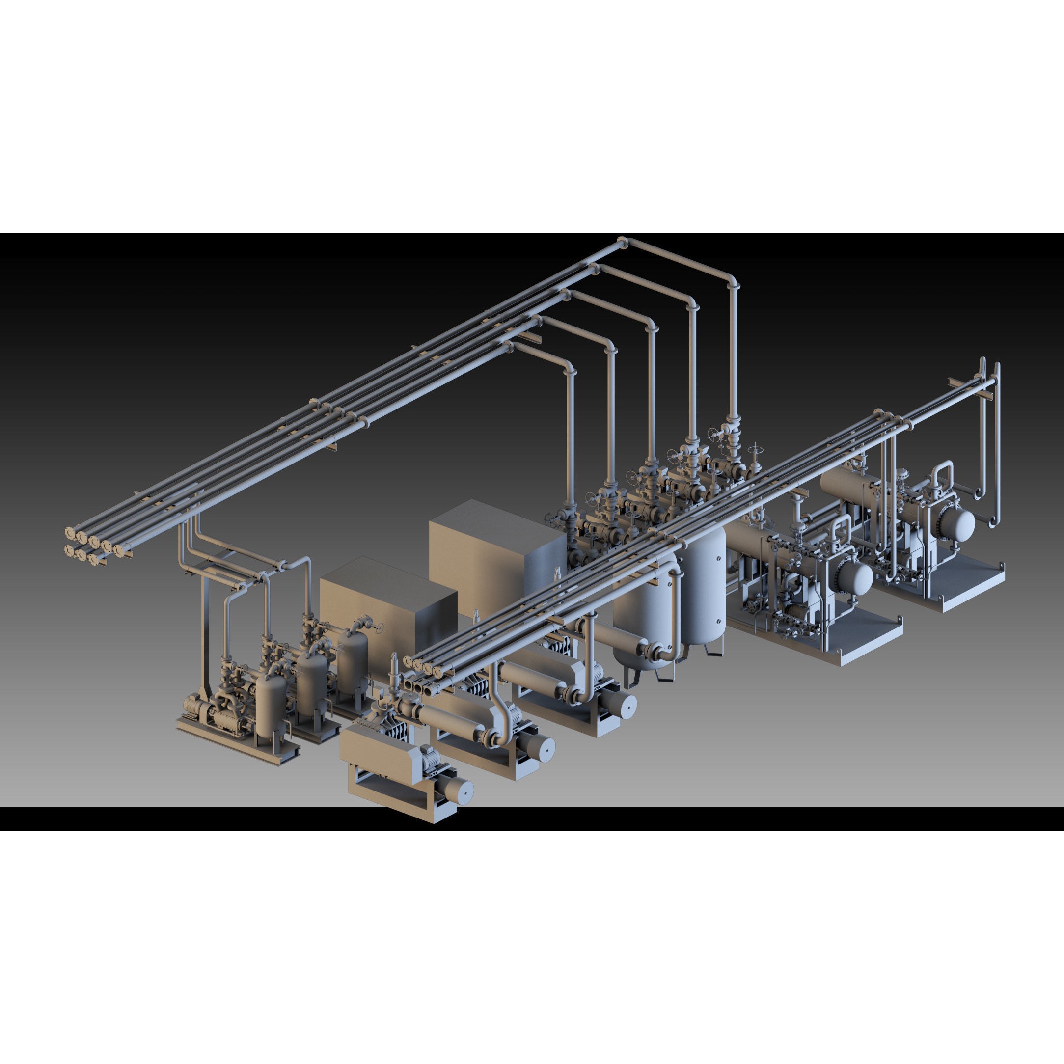 Factory Units and Industrial Shed - High Detail 3D Model - View 5
