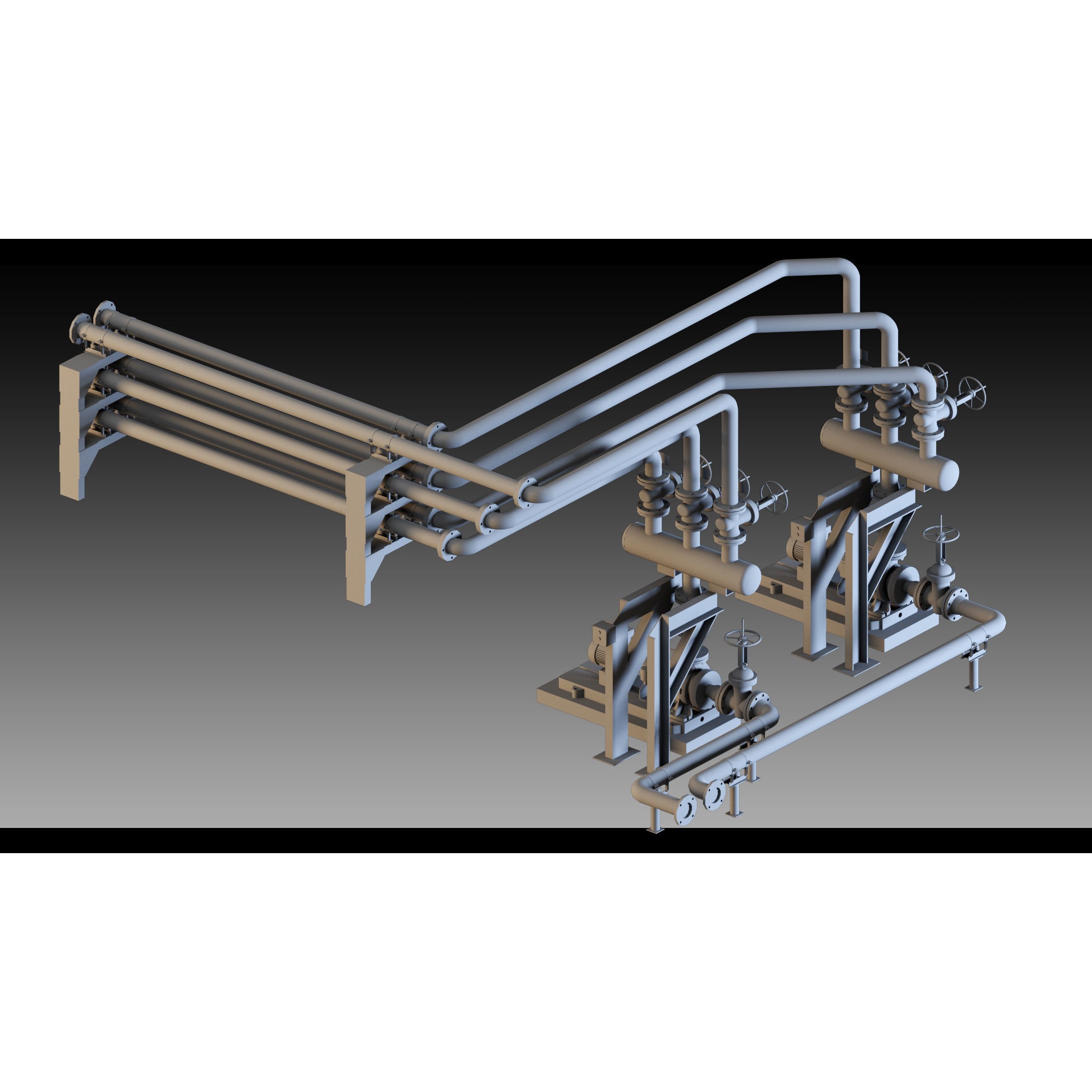 Factory Units and Industrial Shed - High Detail 3D Model - View 7