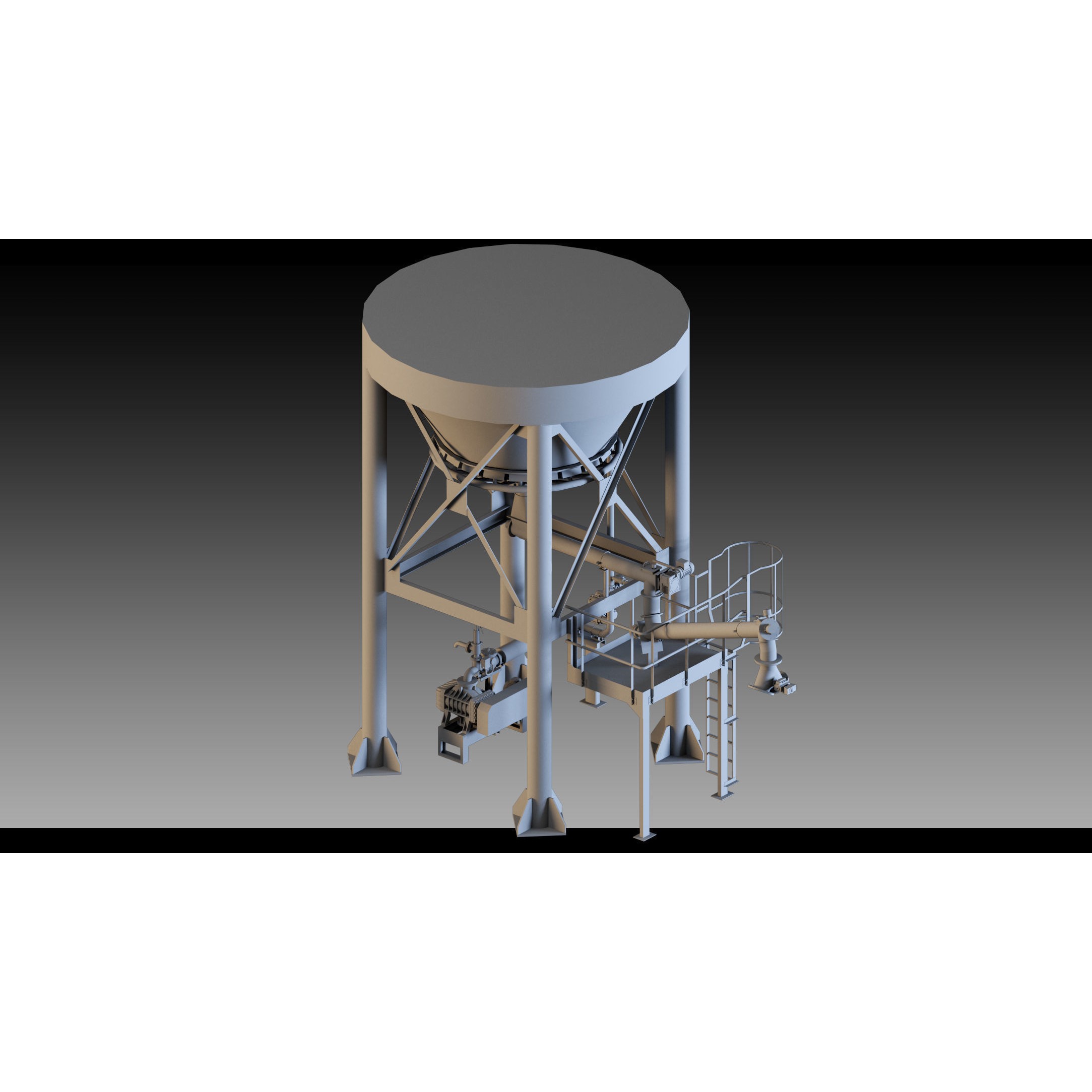 Factory Units and Industrial Shed - High Detail 3D Model - View 8
