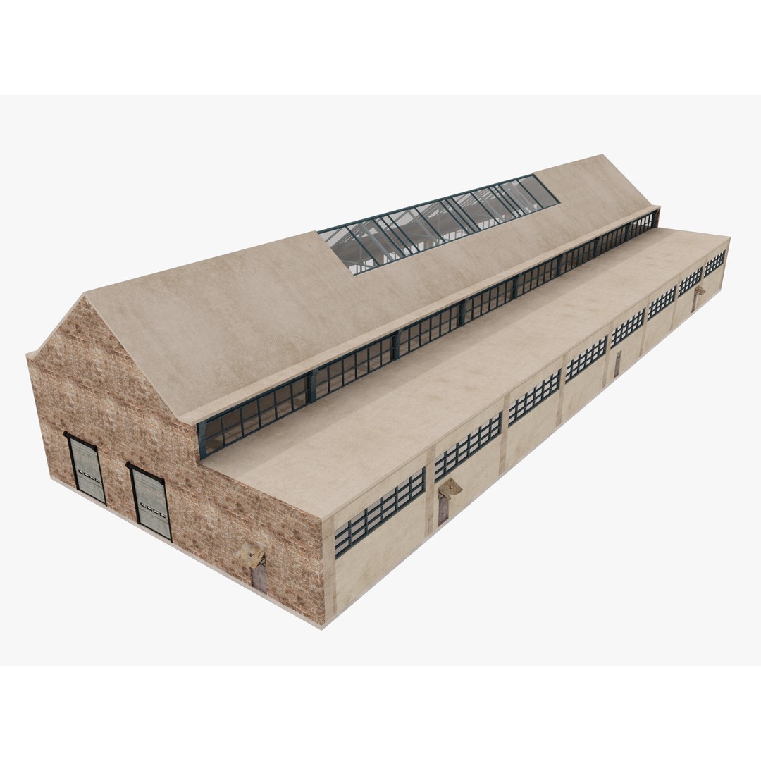 Warehouse Factory Hall 3D Model – Industrial Storage Building, FBX, Blender - View 11
