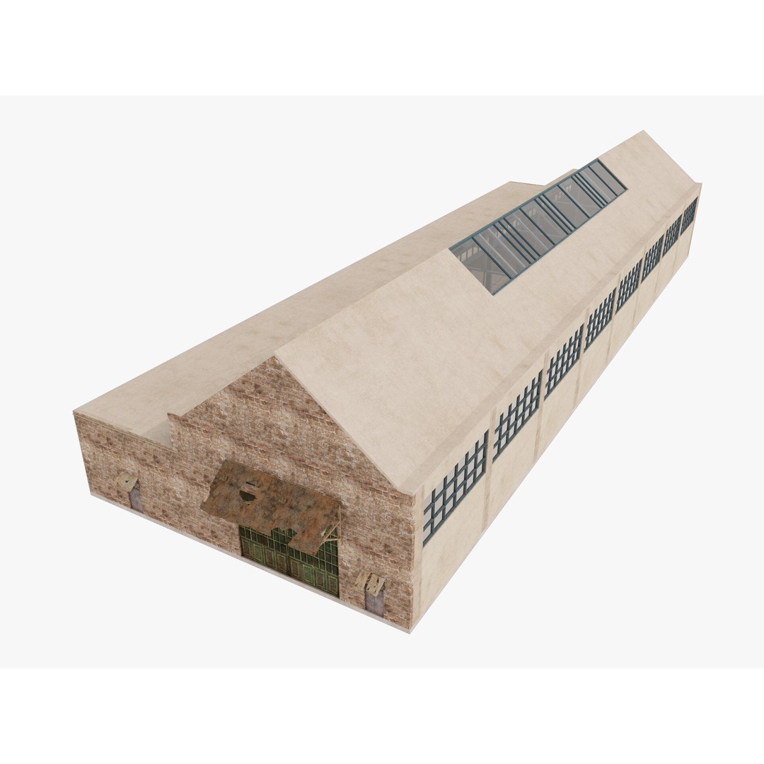 Warehouse Factory Hall 3D Model – Industrial Storage Building, FBX, Blender - View 12