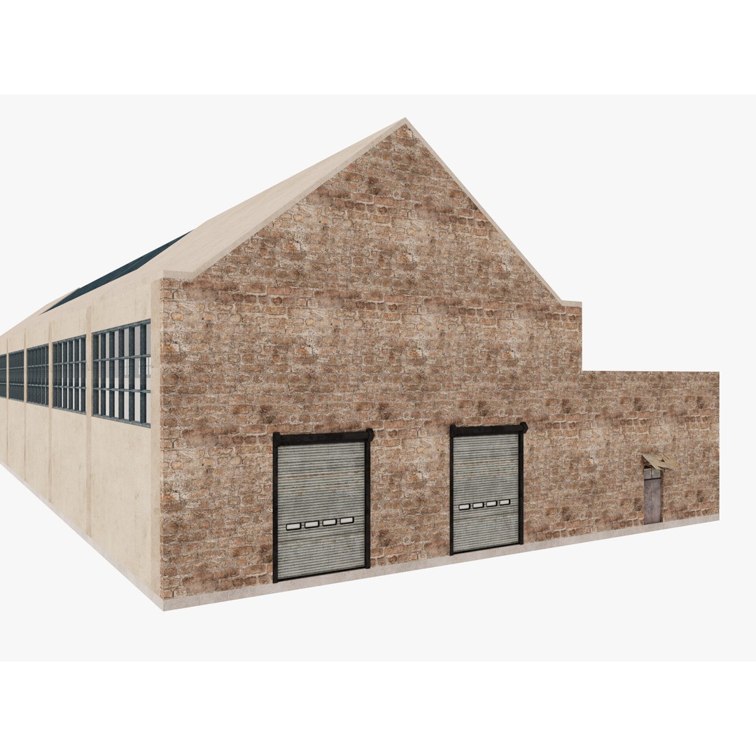 Warehouse Factory Hall 3D Model – Industrial Storage Building, FBX, Blender - View 14