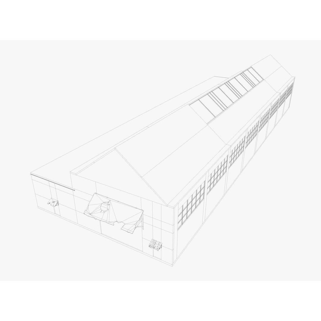 Warehouse Factory Hall 3D Model – Industrial Storage Building, FBX, Blender - View 23