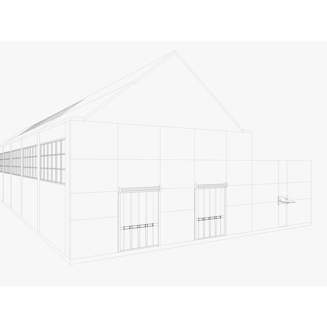 Warehouse Factory Hall 3D Model – Industrial Storage Building, FBX, Blender - View 25