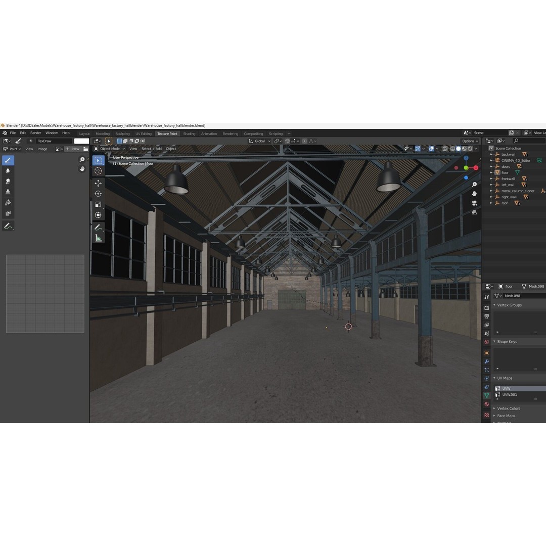 Warehouse Factory Hall 3D Model – Industrial Storage Building, FBX, Blender - View 27