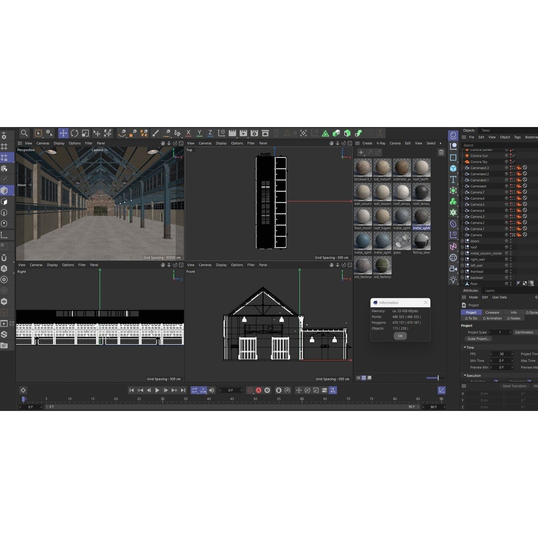 Warehouse Factory Hall 3D Model – Industrial Storage Building, FBX, Blender - View 28