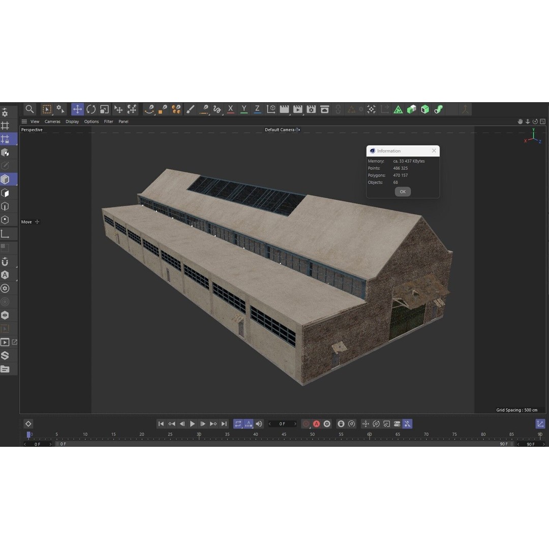 Warehouse Factory Hall 3D Model – Industrial Storage Building, FBX, Blender - View 29