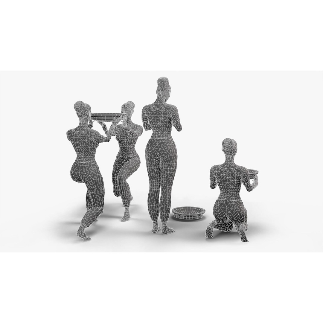 Female Statue 3D Model – Low Poly PBR Game Asset, FBX, OBJ