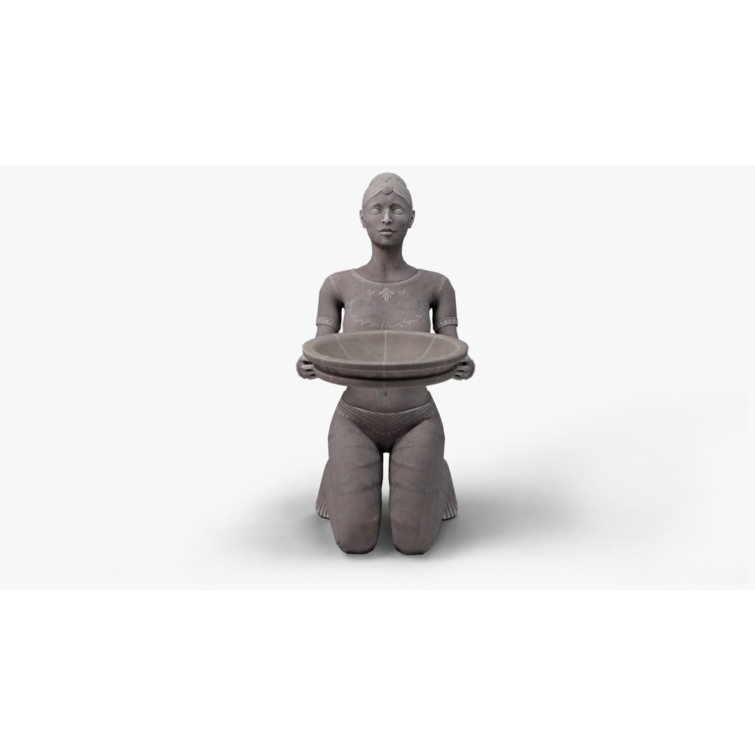 Female Statue 3D Model – Low Poly PBR Game Asset, FBX, OBJ - View 12