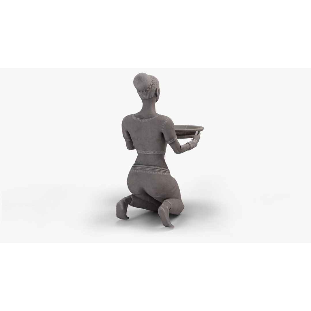 Female Statue 3D Model – Low Poly PBR Game Asset, FBX, OBJ - View 13
