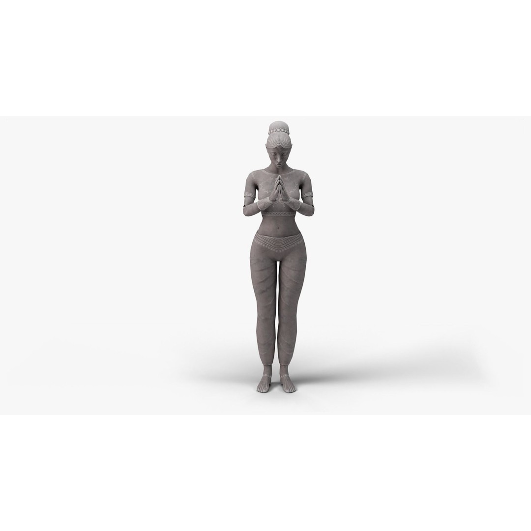 Female Statue 3D Model – Low Poly PBR Game Asset, FBX, OBJ - View 14