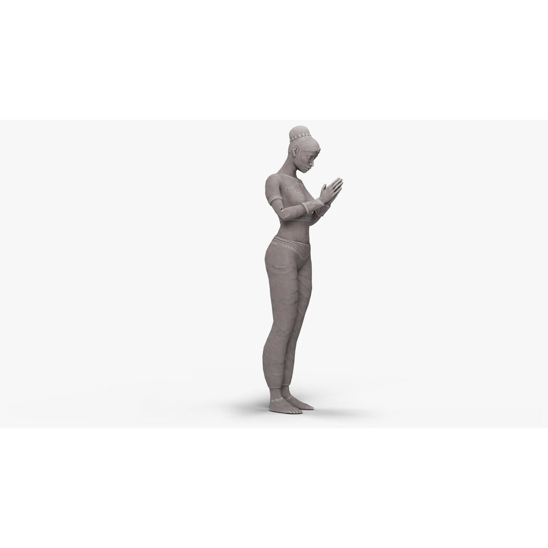 Female Statue 3D Model – Low Poly PBR Game Asset, FBX, OBJ - View 15