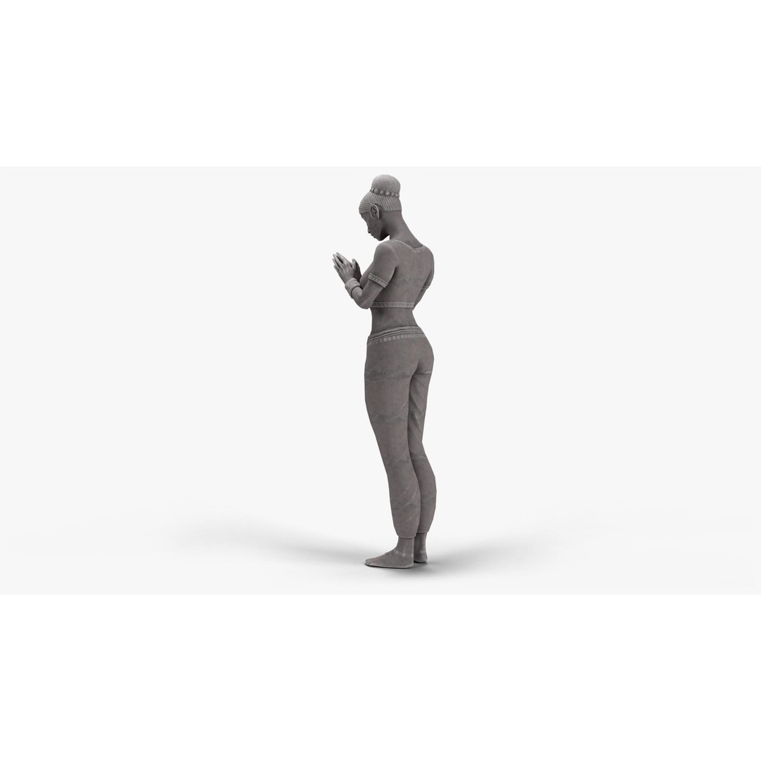 Female Statue 3D Model – Low Poly PBR Game Asset, FBX, OBJ - View 16