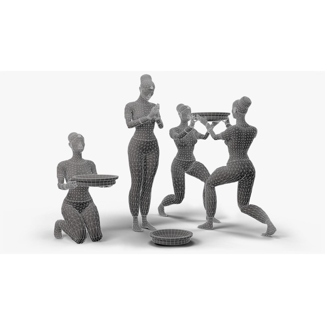 Female Statue 3D Model – Low Poly PBR Game Asset, FBX, OBJ - View 25