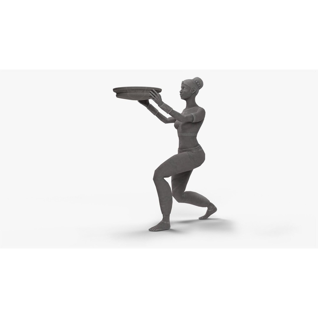 Female Statue 3D Model – Low Poly PBR Game Asset, FBX, OBJ - View 8