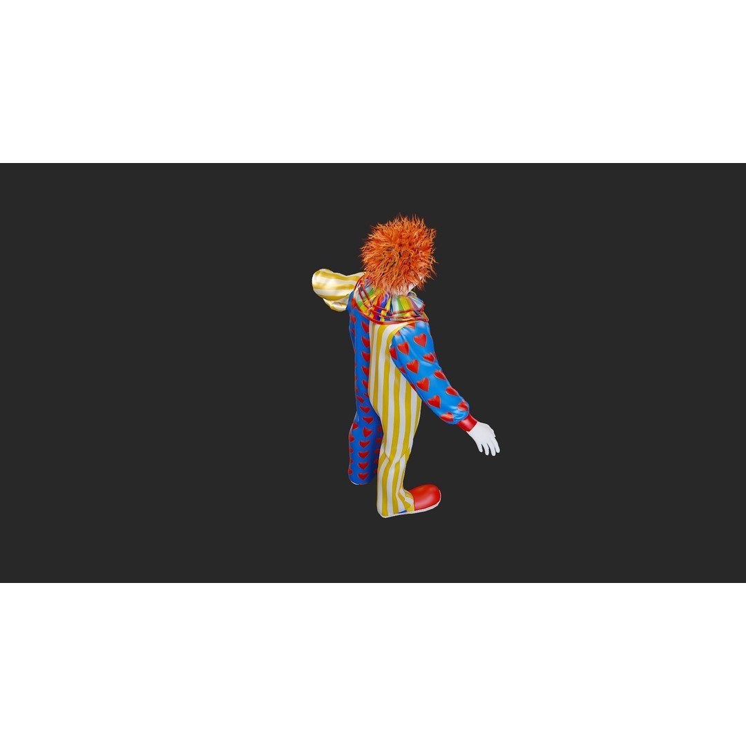 Clown Male 3D Model – High Poly T-Pose Character for Animation