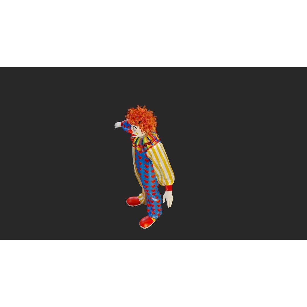 Clown Male 3D Model – High Poly T-Pose Character for Animation - View 16