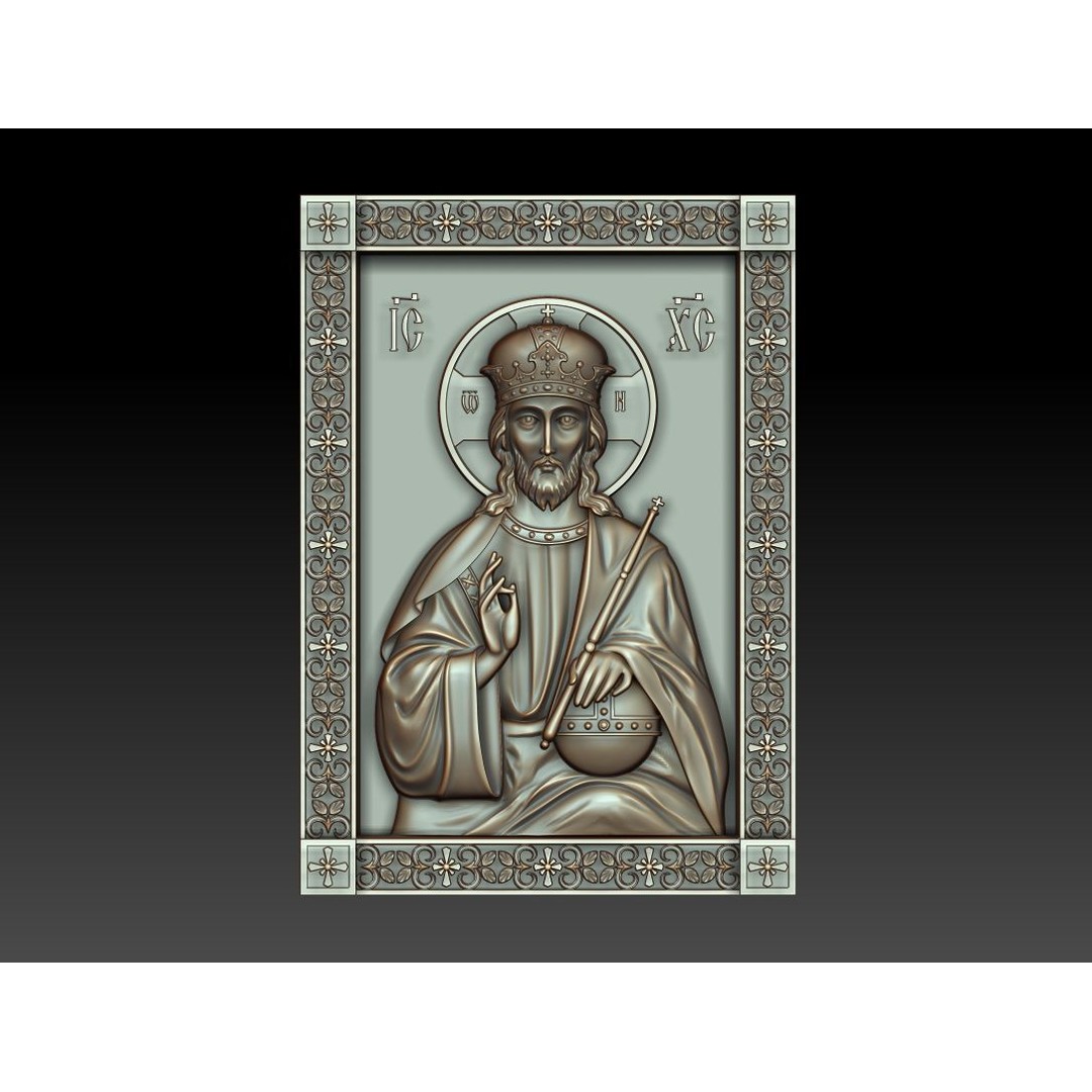 Christ Pantocrator 3D Model – Orthodox Icon for CNC Milling - View 10