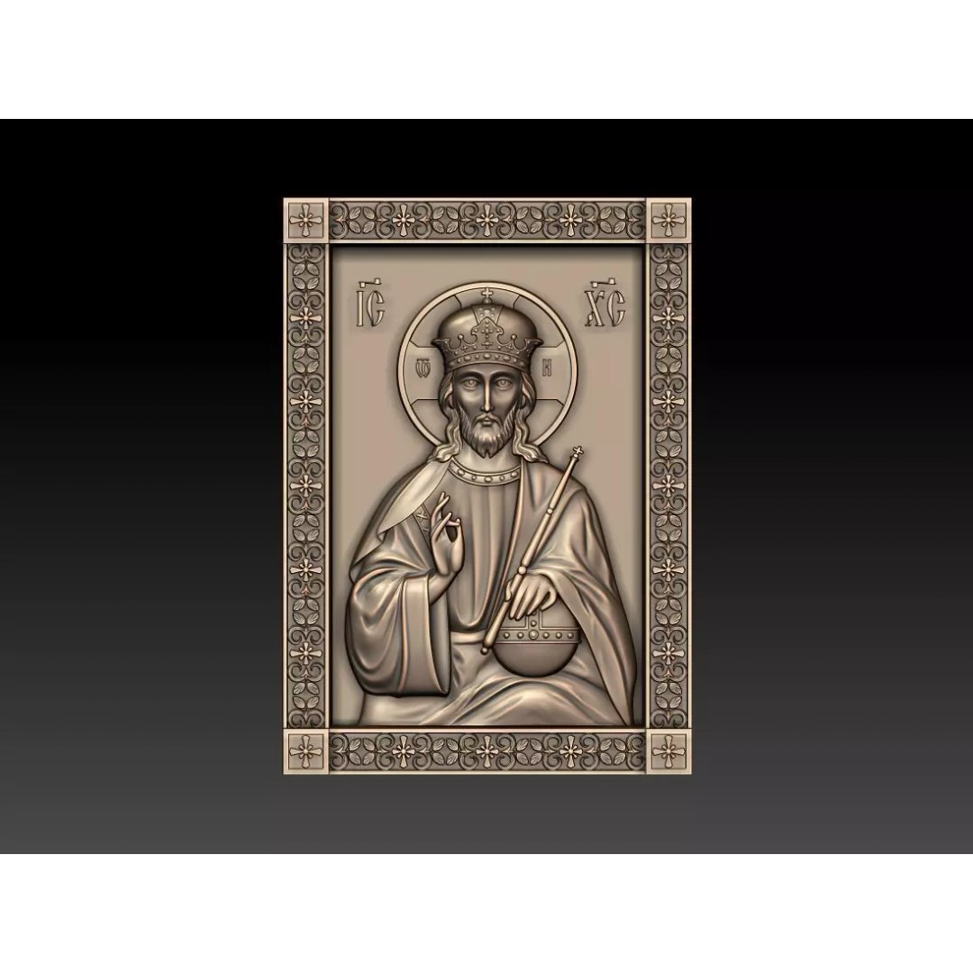Christ Pantocrator 3D Model – Orthodox Icon for CNC Milling - View 2