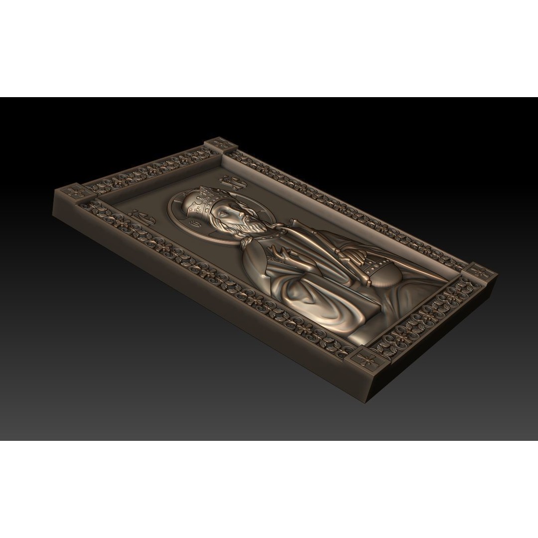 Christ Pantocrator 3D Model – Orthodox Icon for CNC Milling - View 3