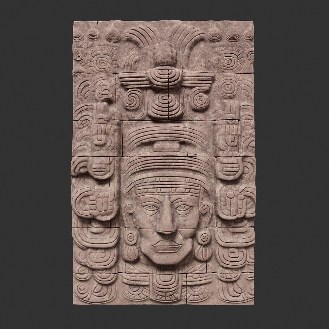 Mayan Temple Wall 3D Model – Low Poly Architectural Asset, FBX - View 18