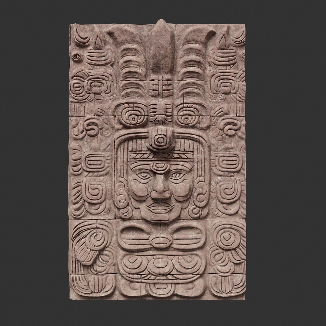 Mayan Temple Wall 3D Model – Low Poly Architectural Asset, FBX - View 26