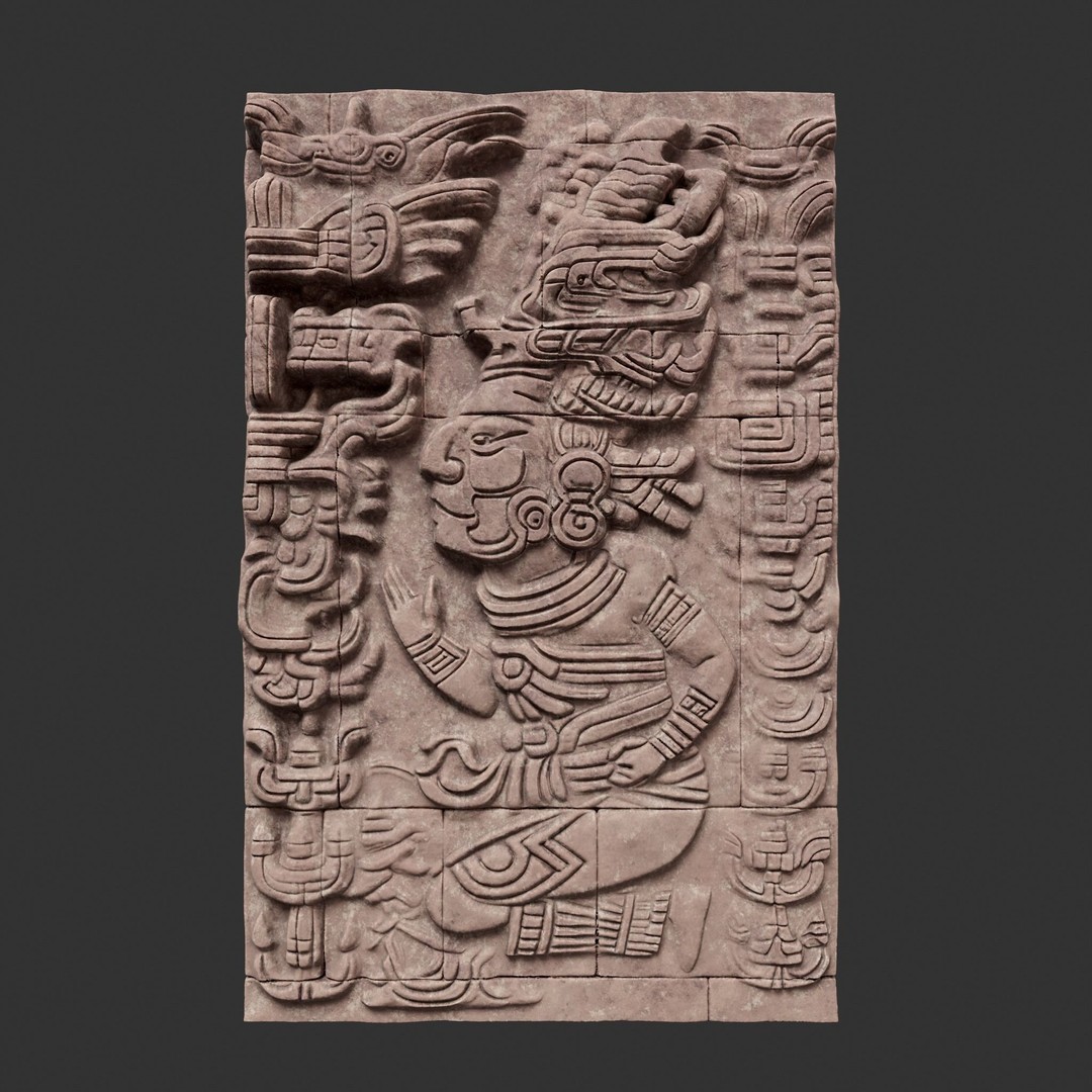 Mayan Temple Wall 3D Model – Low Poly Architectural Asset, FBX - View 28