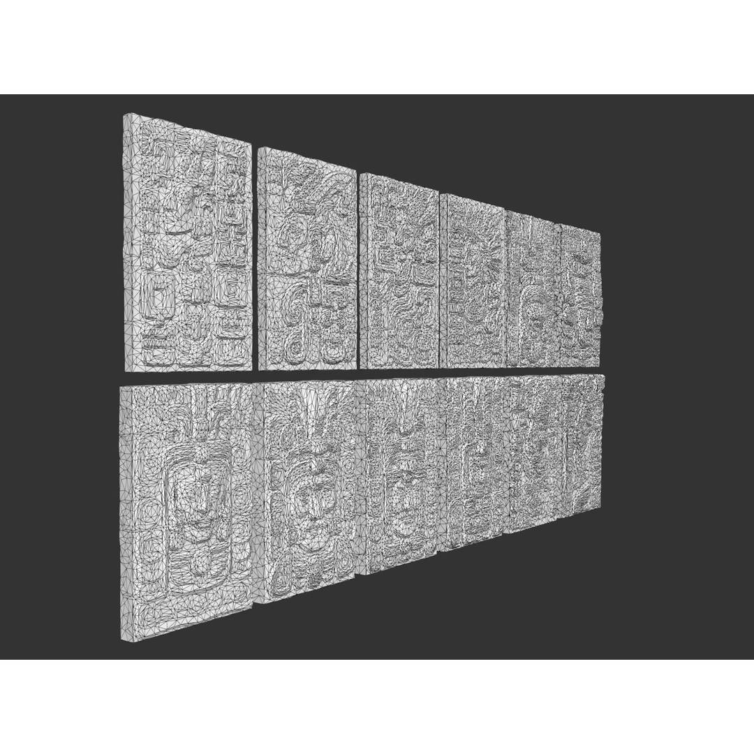 Mayan Temple Wall 3D Model – Low Poly Architectural Asset, FBX - View 6