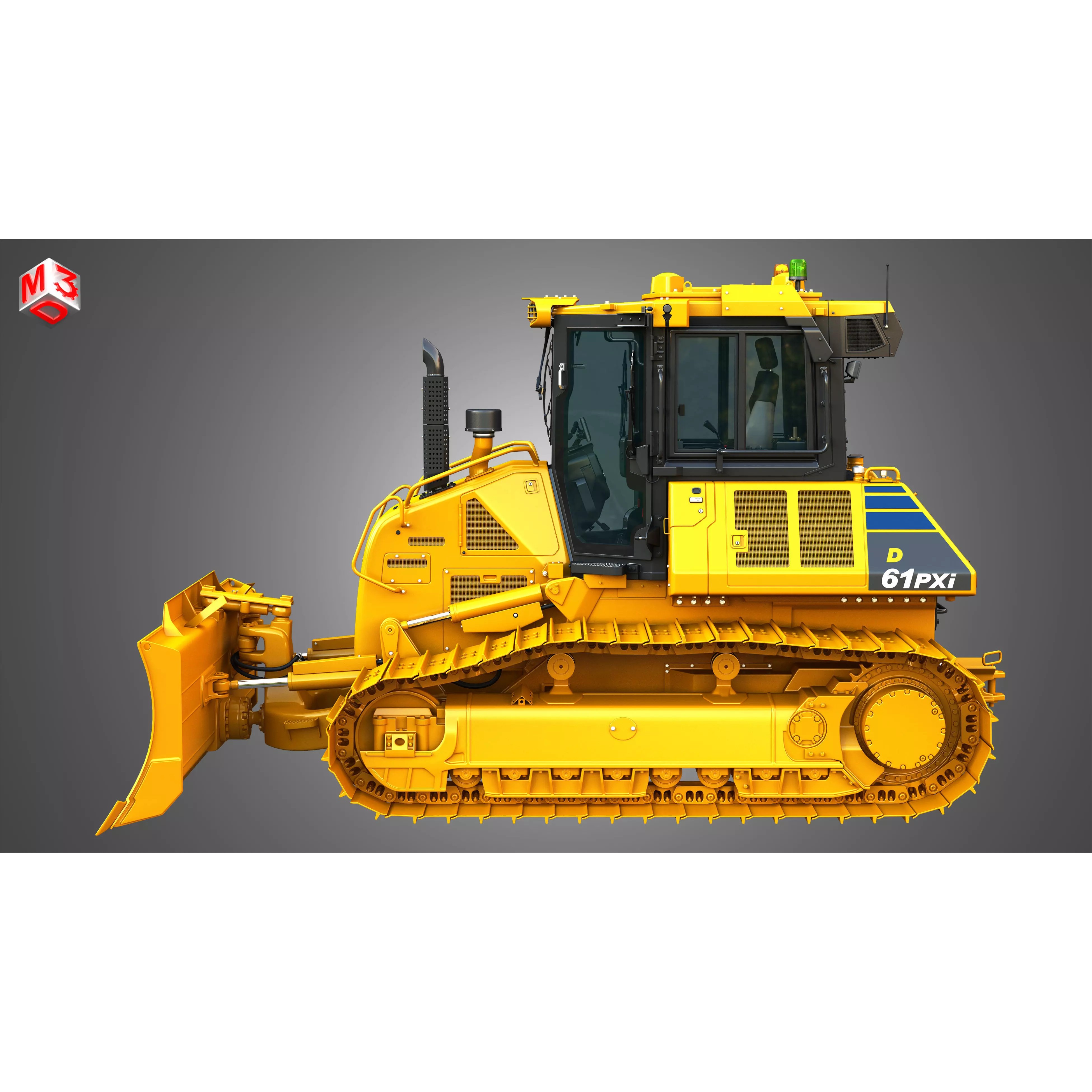 D61 PXi Crawler Dozer - High-Detail 3D Model - View 7
