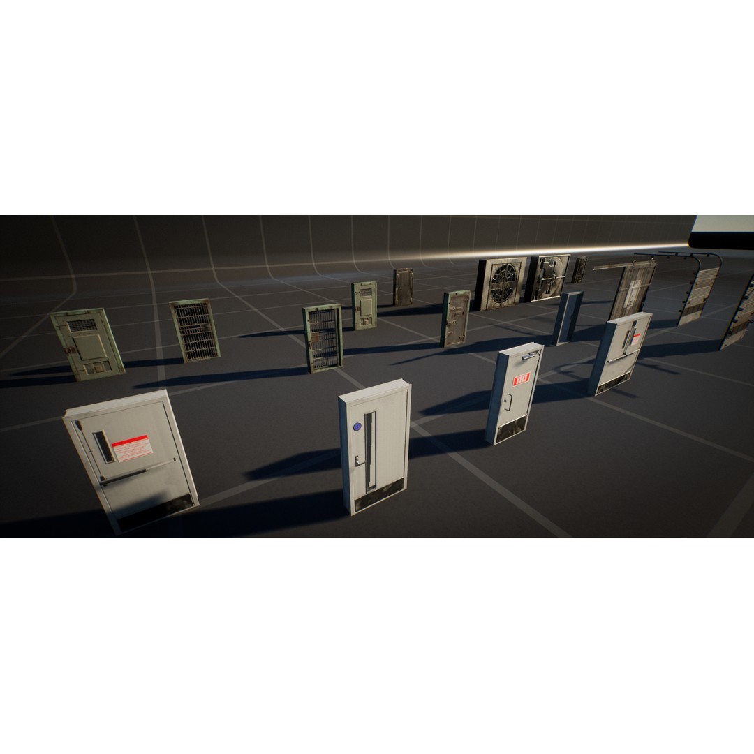 Real World Door Set 3D Model – Low Poly Animated Architectural Asset