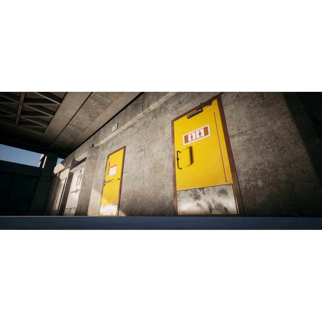 Real World Door Set 3D Model – Low Poly Animated Architectural Asset - View 13
