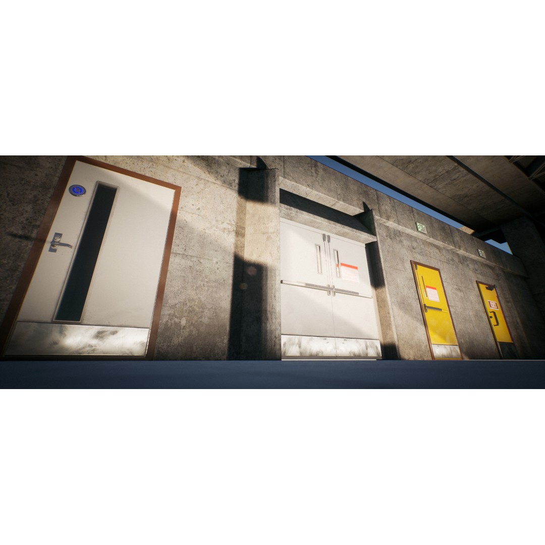 Real World Door Set 3D Model – Low Poly Animated Architectural Asset - View 14