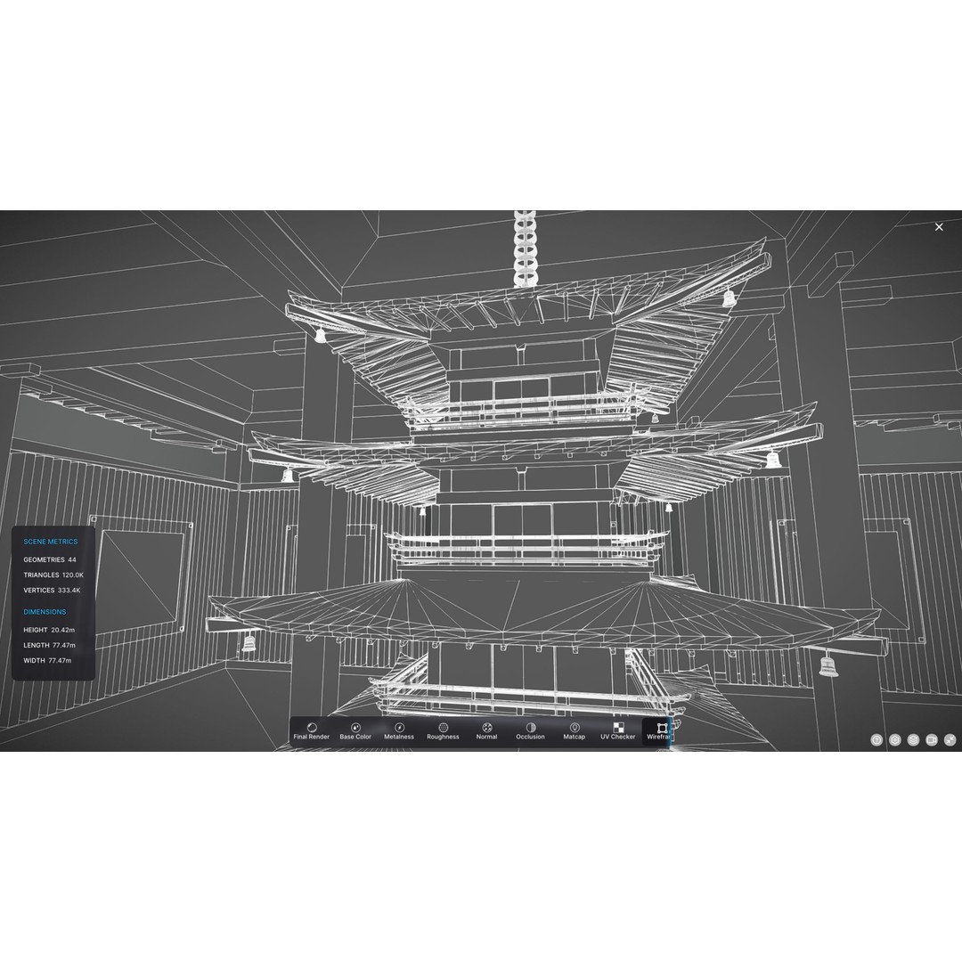Japanese Image Gallery 3D Model – Low Poly VR Asset, Blender, FBX, GLB - View 9