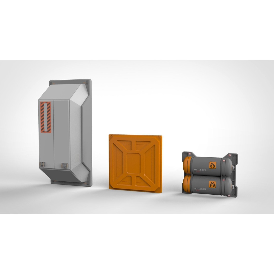 Sci-Fi Architecture 3D Model – Complex Kitbash Elements, FBX - View 11