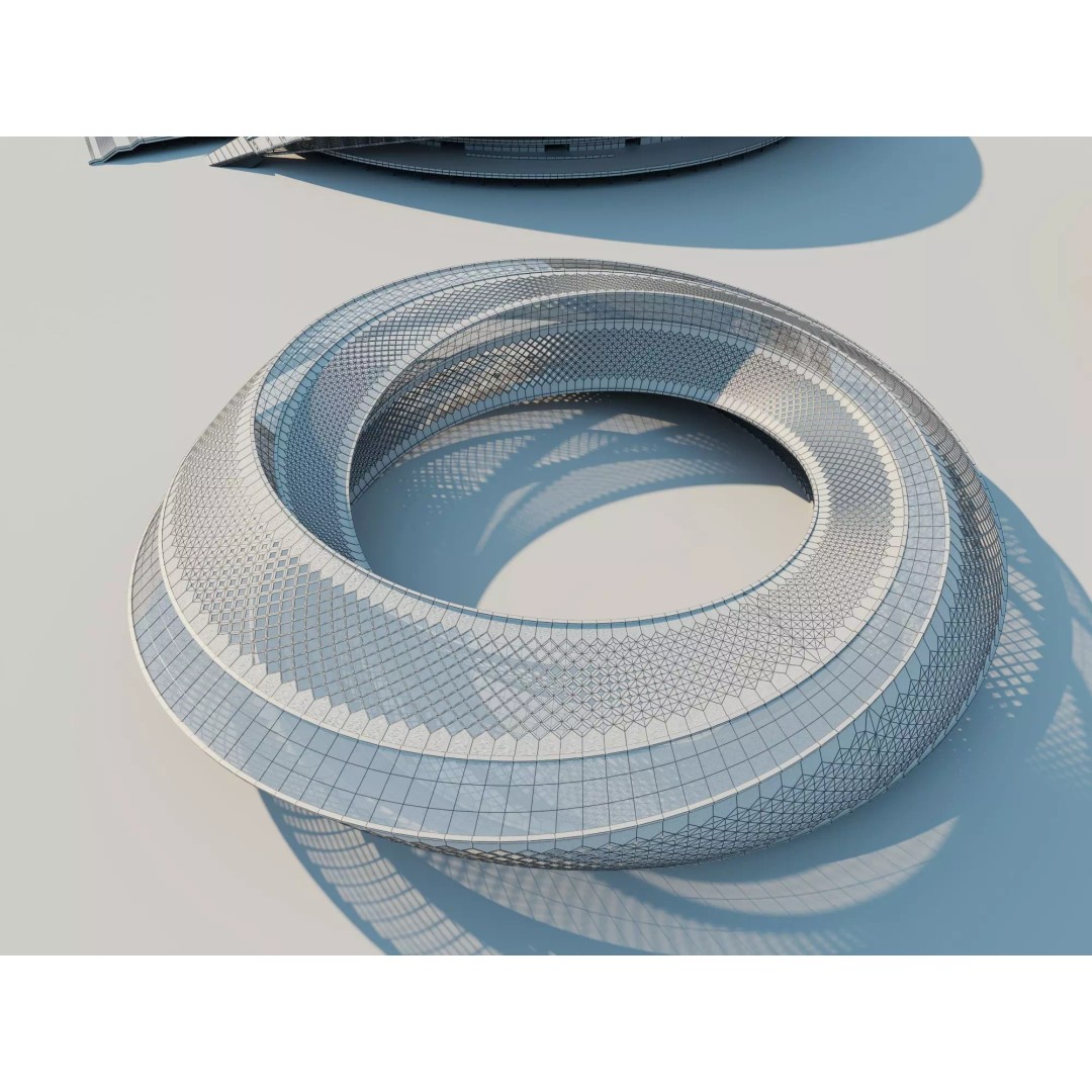 Modern Soccer Stadium 3D Model – Unique Futuristic Roof Designs, FBX, OBJ