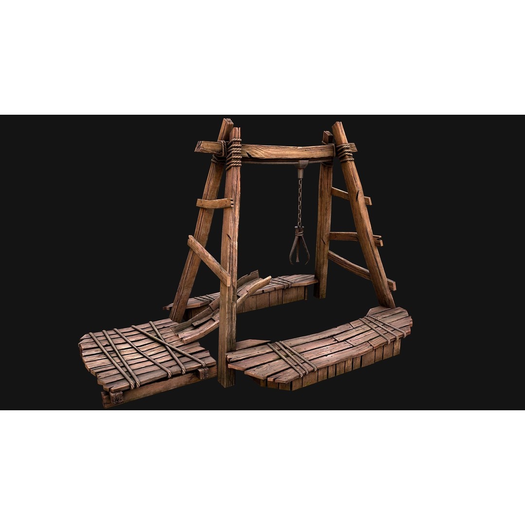 Quarry Crane 3D Model – Low Poly Game Ready Asset, FBX - View 12