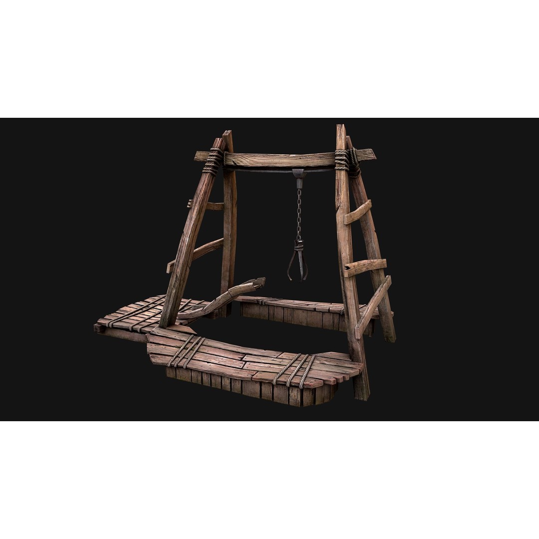 Quarry Crane 3D Model – Low Poly Game Ready Asset, FBX - View 14
