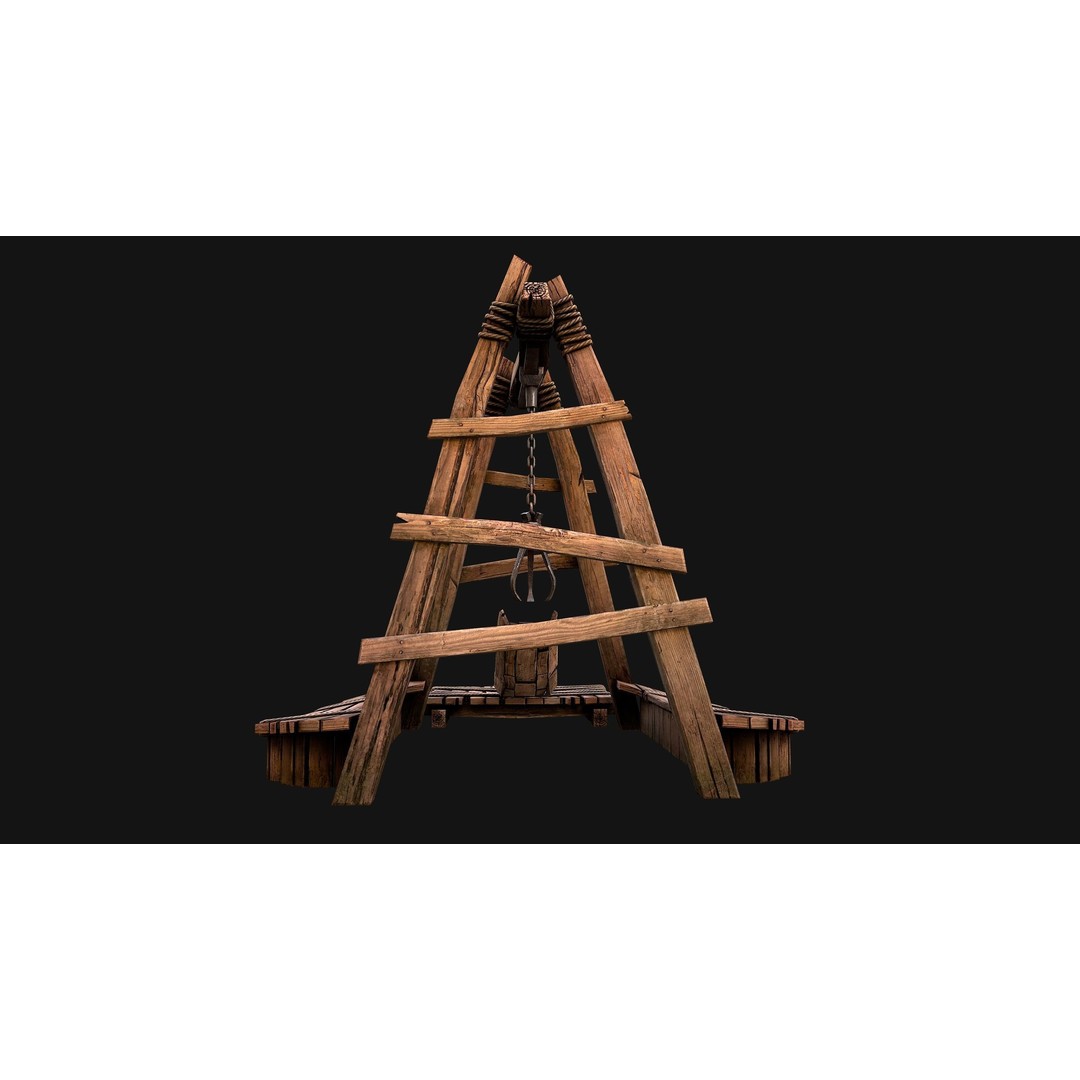 Quarry Crane 3D Model – Low Poly Game Ready Asset, FBX - View 17