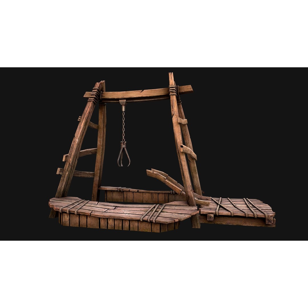 Quarry Crane 3D Model – Low Poly Game Ready Asset, FBX - View 22