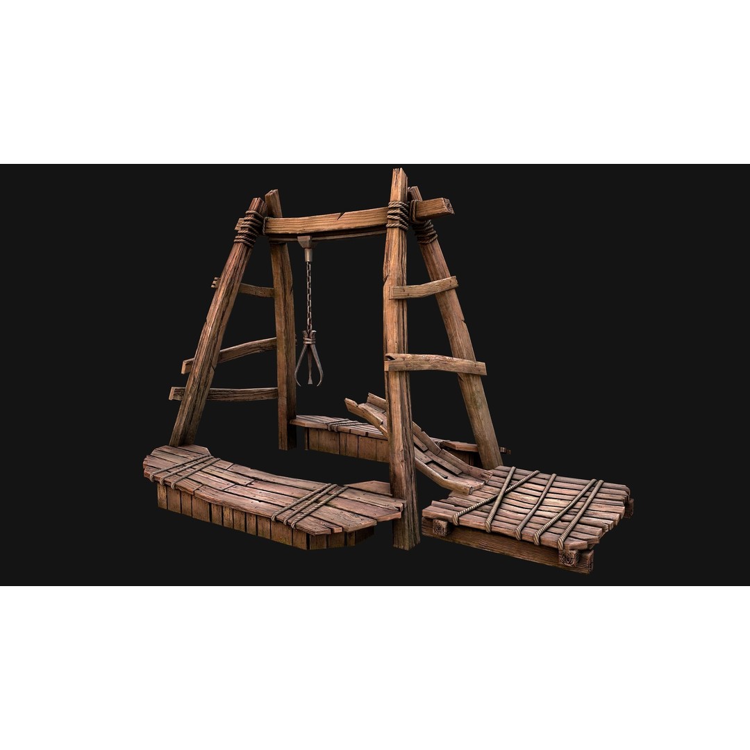 Quarry Crane 3D Model – Low Poly Game Ready Asset, FBX - View 23