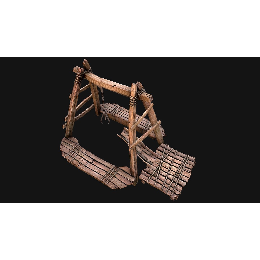 Quarry Crane 3D Model – Low Poly Game Ready Asset, FBX - View 24