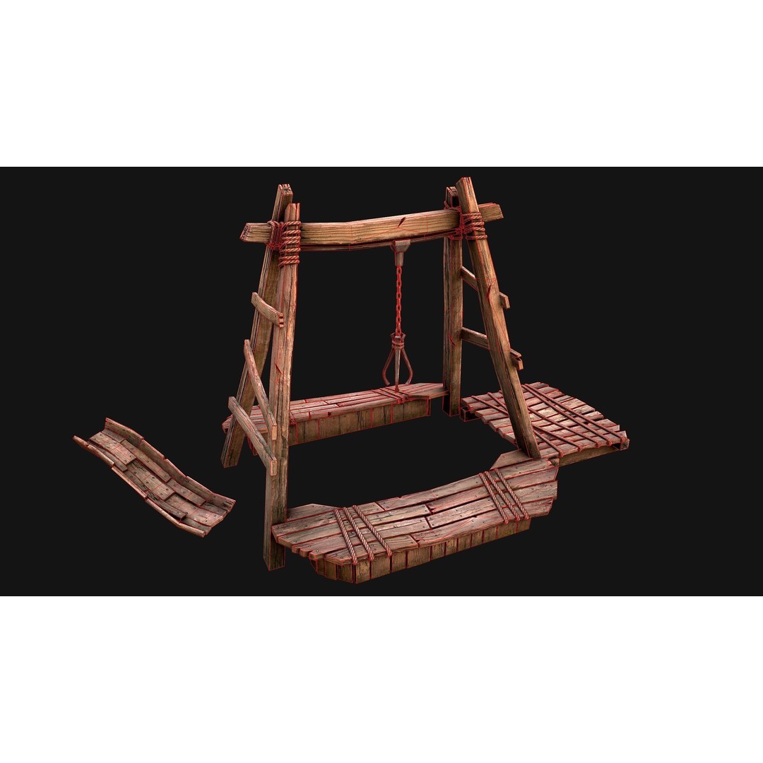 Quarry Crane 3D Model – Low Poly Game Ready Asset, FBX - View 25