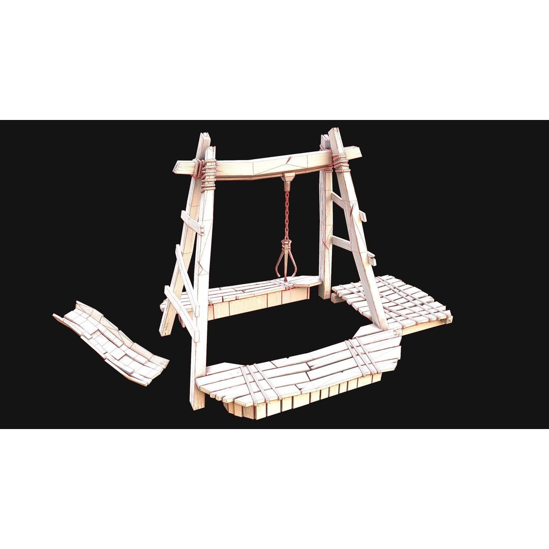 Quarry Crane 3D Model – Low Poly Game Ready Asset, FBX - View 26